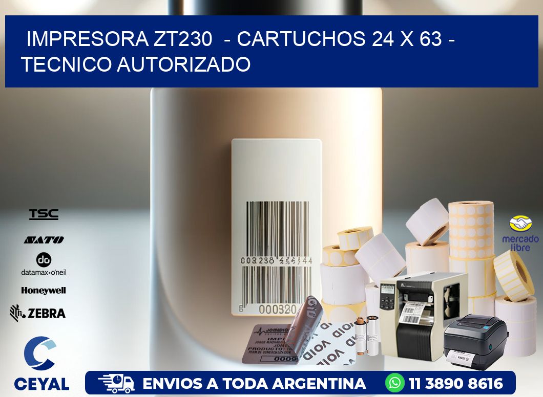 IMPRESORA ZT230  - CARTUCHOS 24 x 63 - TECNICO AUTORIZADO