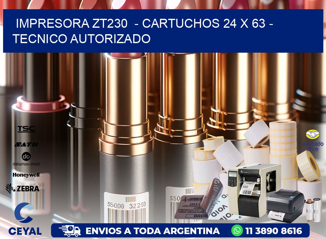 IMPRESORA ZT230  - CARTUCHOS 24 x 63 - TECNICO AUTORIZADO