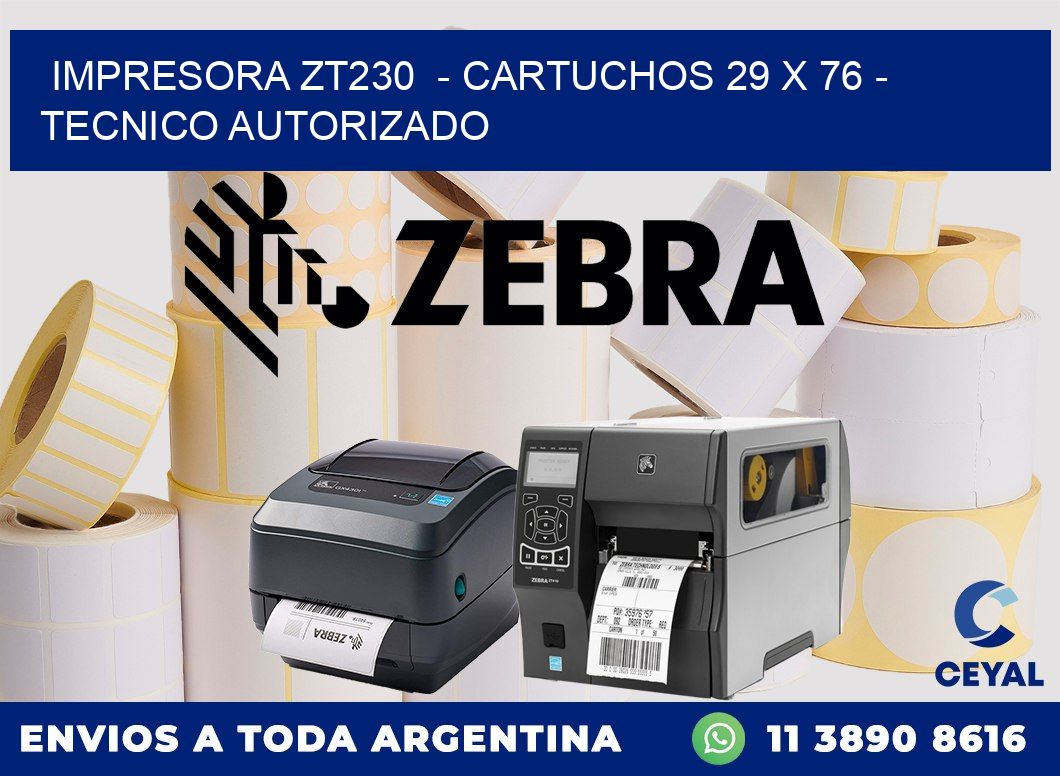 IMPRESORA ZT230  - CARTUCHOS 29 x 76 - TECNICO AUTORIZADO