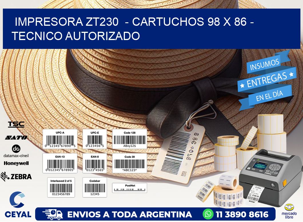 IMPRESORA ZT230  - CARTUCHOS 98 x 86 - TECNICO AUTORIZADO