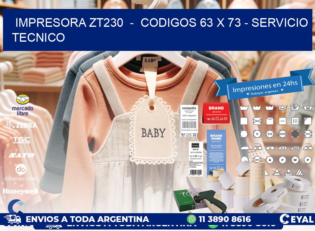 IMPRESORA ZT230  –  CODIGOS 63 x 73 – SERVICIO TECNICO