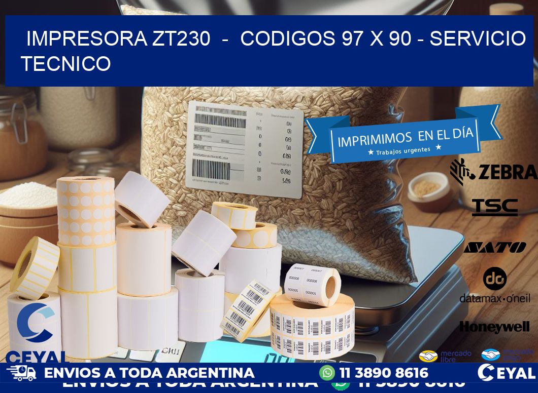 IMPRESORA ZT230  -  CODIGOS 97 x 90 - SERVICIO TECNICO