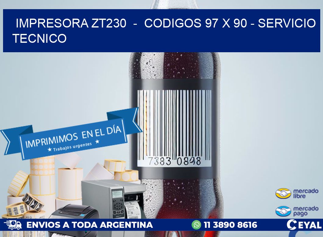 IMPRESORA ZT230  -  CODIGOS 97 x 90 - SERVICIO TECNICO