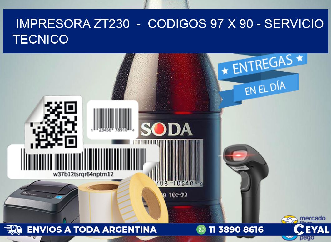 IMPRESORA ZT230  -  CODIGOS 97 x 90 - SERVICIO TECNICO