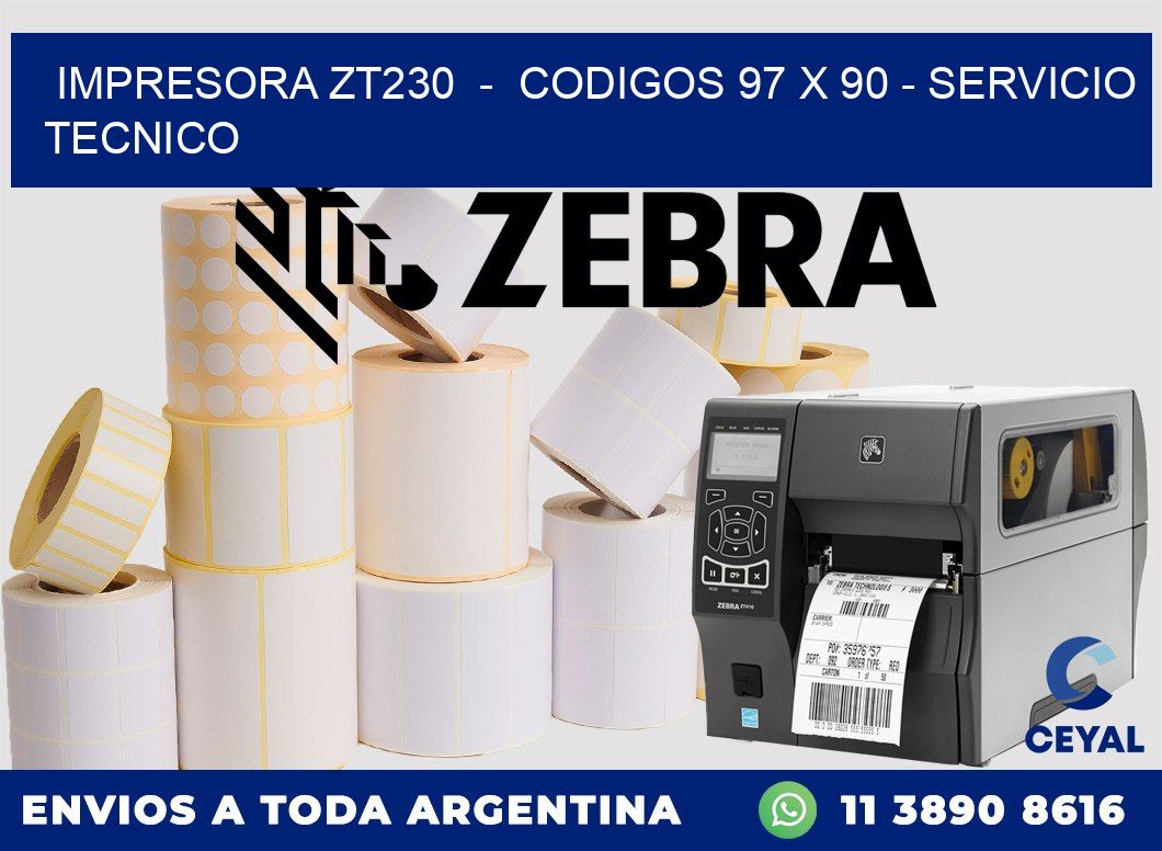 IMPRESORA ZT230  -  CODIGOS 97 x 90 - SERVICIO TECNICO