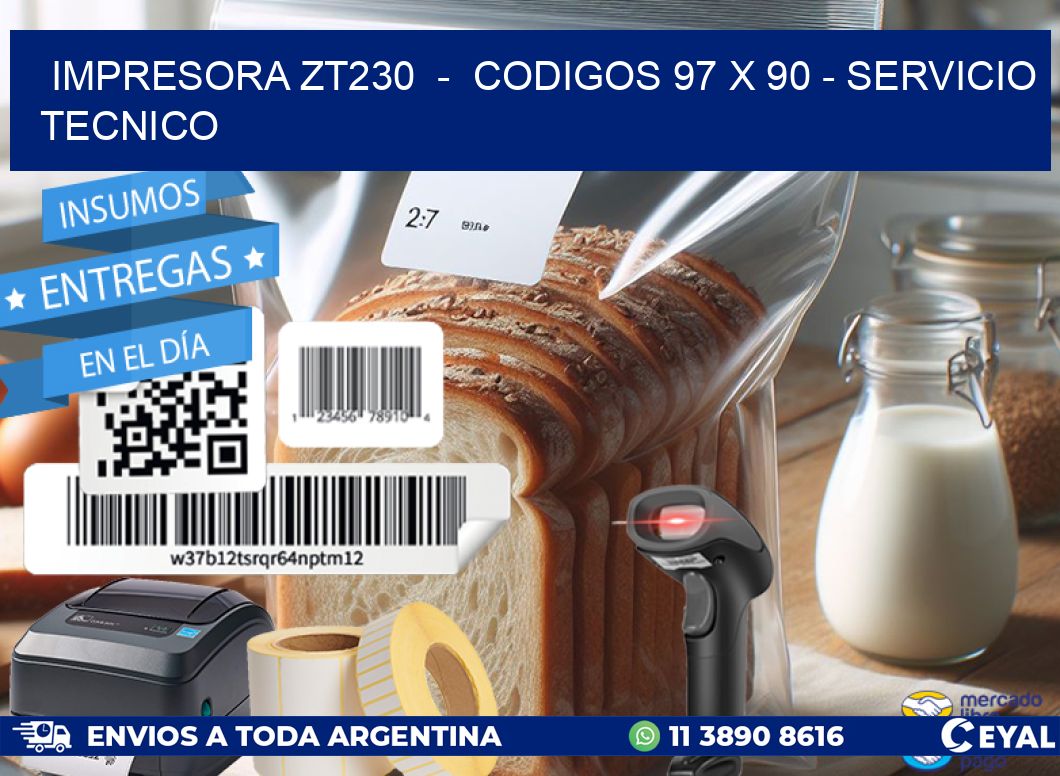 IMPRESORA ZT230  –  CODIGOS 97 x 90 – SERVICIO TECNICO