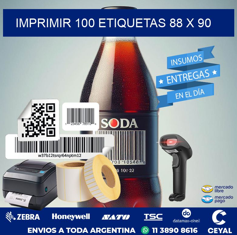 IMPRIMIR 100 ETIQUETAS 88 x 90