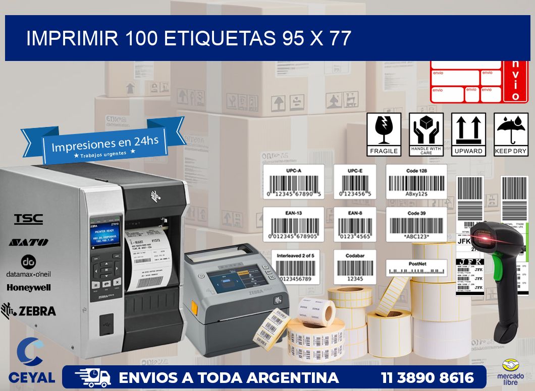 IMPRIMIR 100 ETIQUETAS 95 x 77