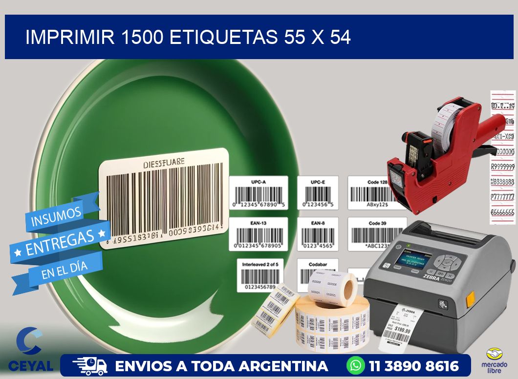 IMPRIMIR 1500 ETIQUETAS 55 x 54