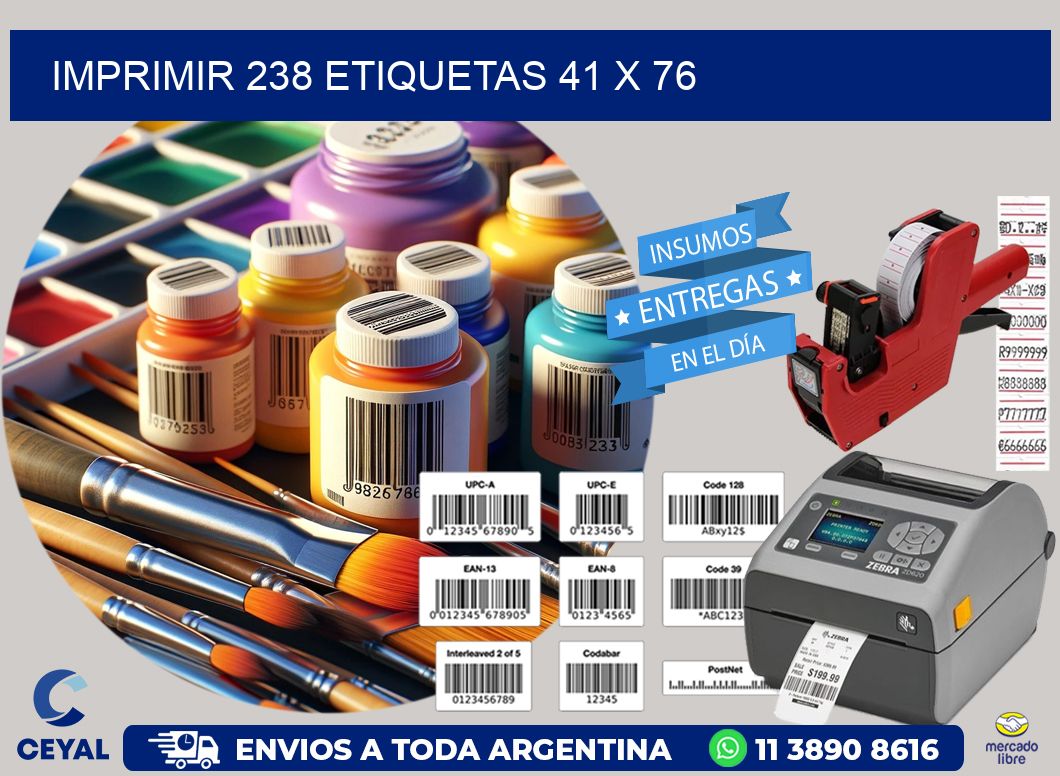 IMPRIMIR 238 ETIQUETAS 41 x 76