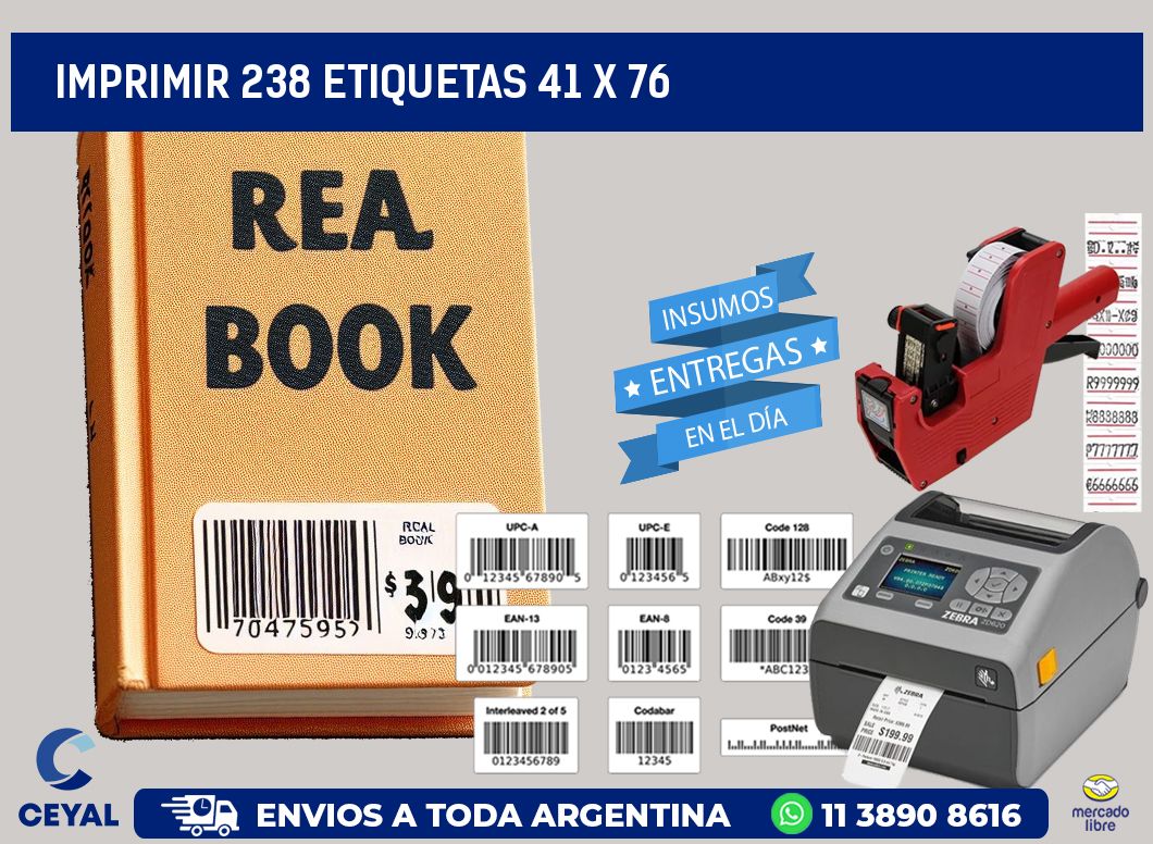 IMPRIMIR 238 ETIQUETAS 41 x 76