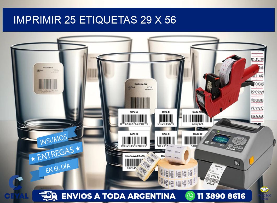 IMPRIMIR 25 ETIQUETAS 29 x 56