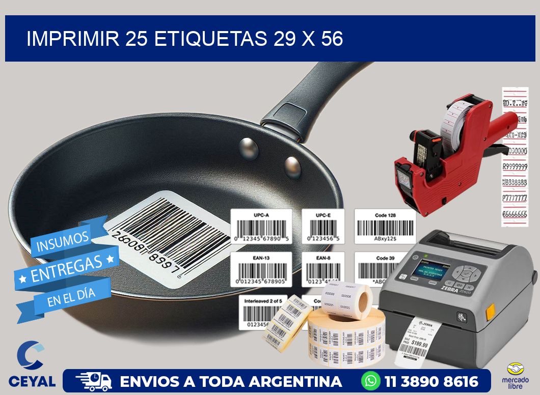 IMPRIMIR 25 ETIQUETAS 29 x 56
