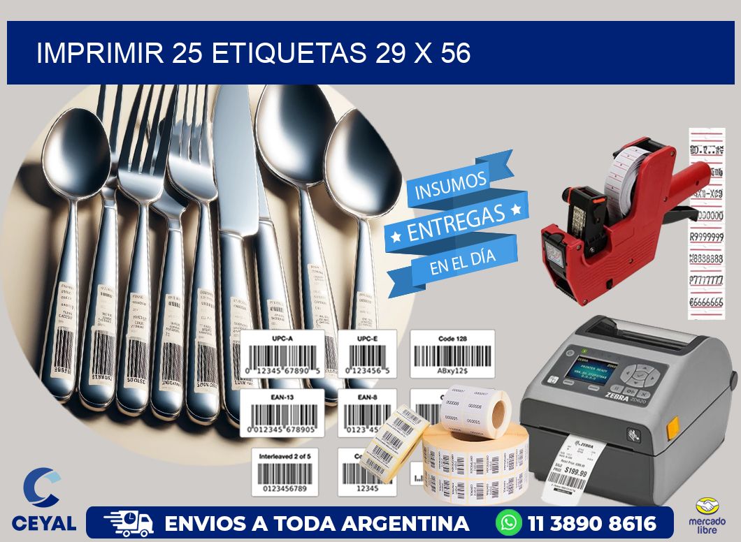 IMPRIMIR 25 ETIQUETAS 29 x 56