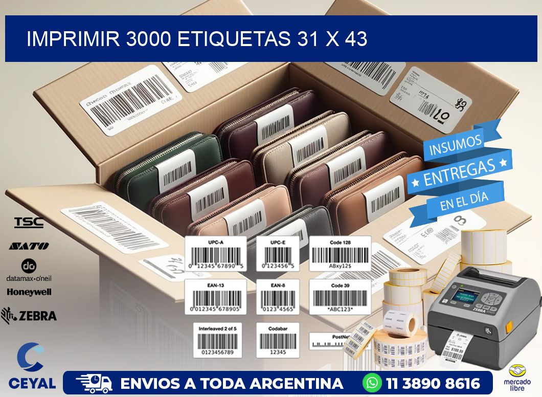 IMPRIMIR 3000 ETIQUETAS 31 x 43