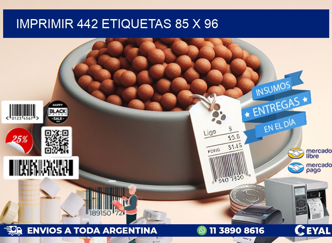 IMPRIMIR 442 ETIQUETAS 85 x 96