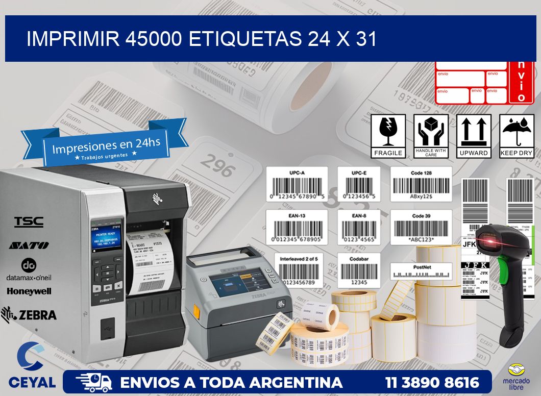 IMPRIMIR 45000 ETIQUETAS 24 x 31