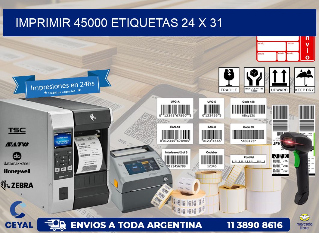 IMPRIMIR 45000 ETIQUETAS 24 x 31