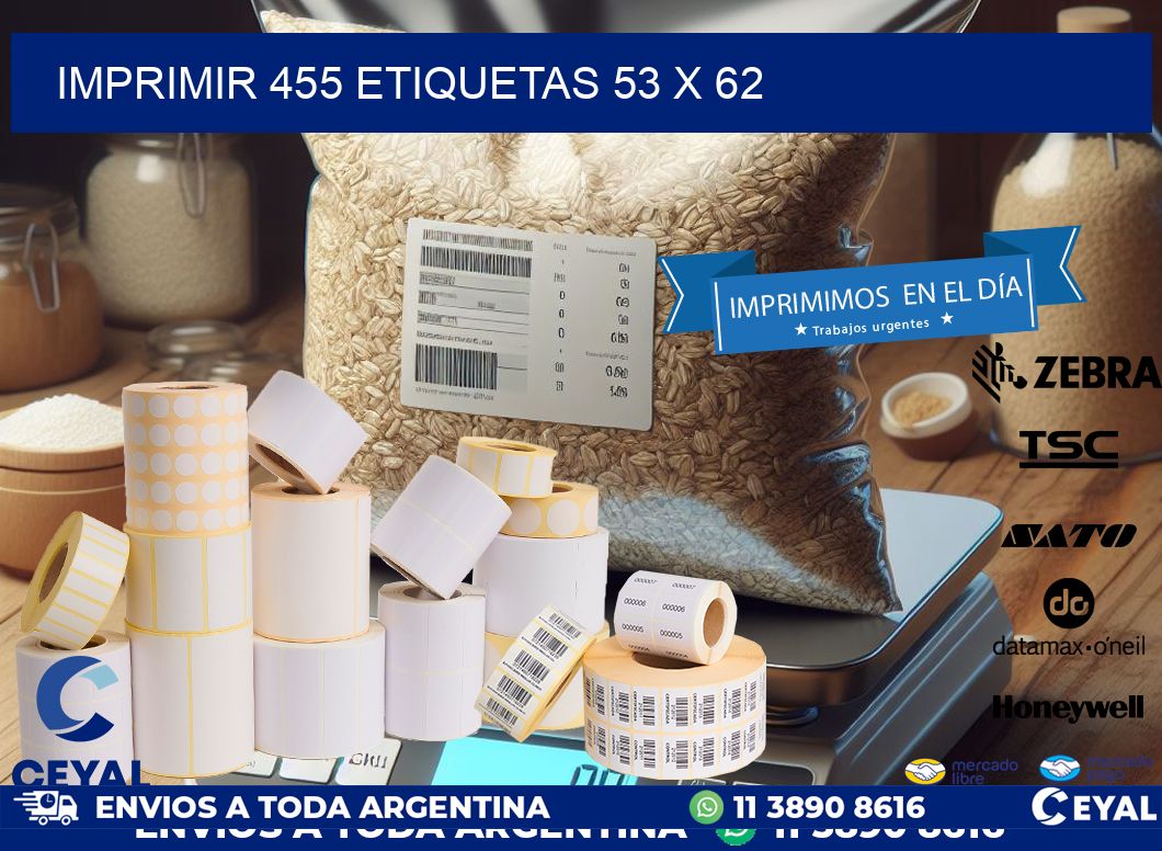 IMPRIMIR 455 ETIQUETAS 53 x 62