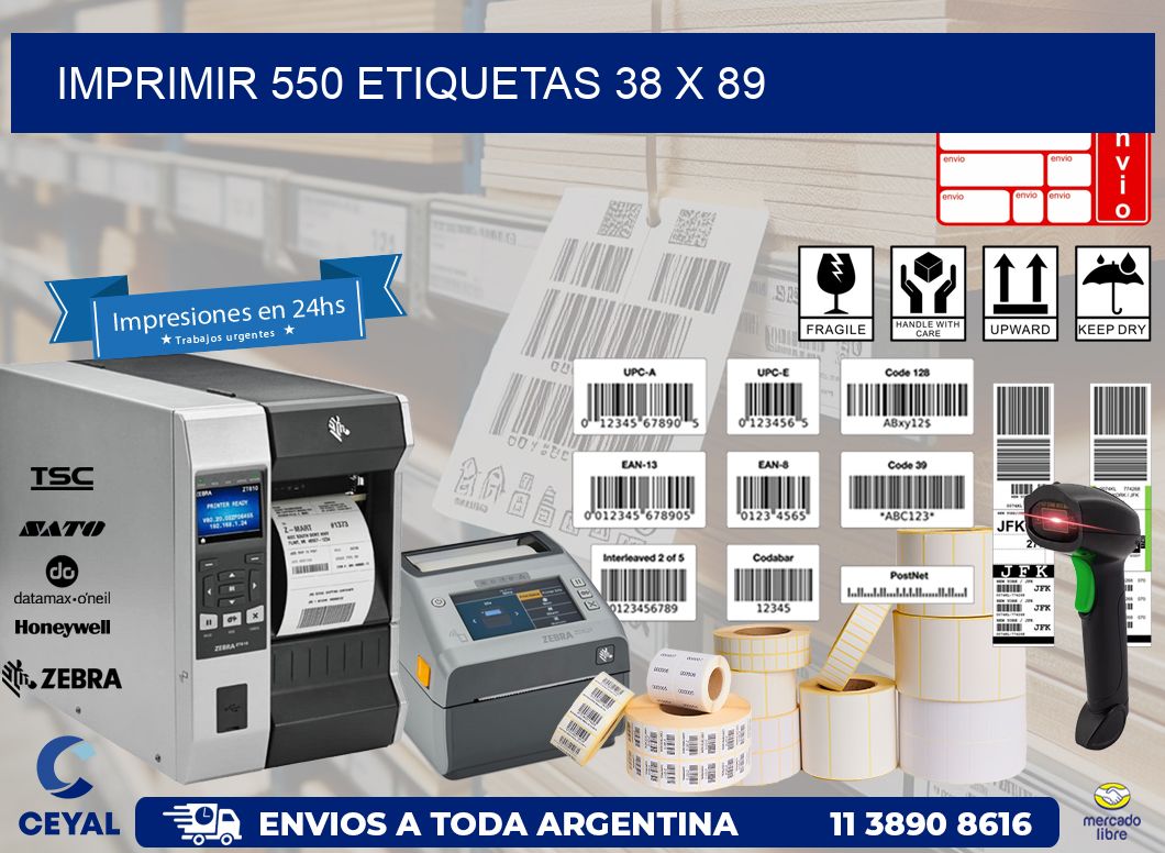 IMPRIMIR 550 ETIQUETAS 38 x 89