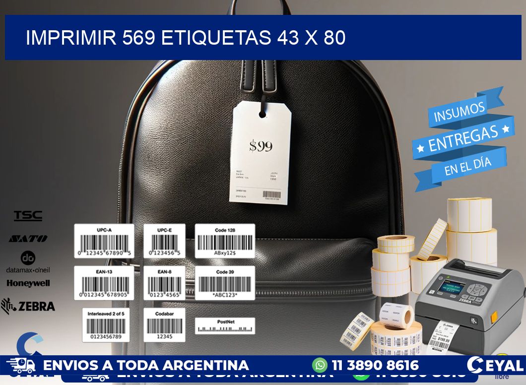 IMPRIMIR 569 ETIQUETAS 43 x 80