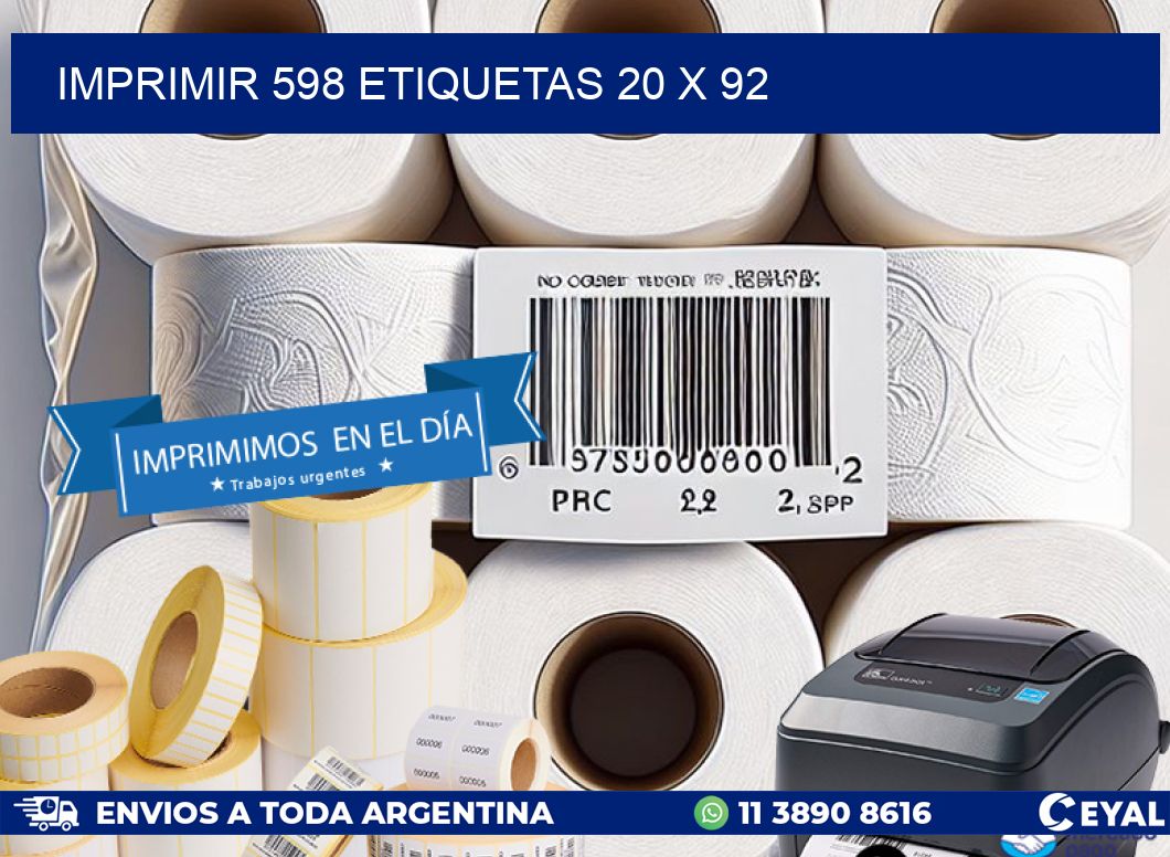 IMPRIMIR 598 ETIQUETAS 20 x 92