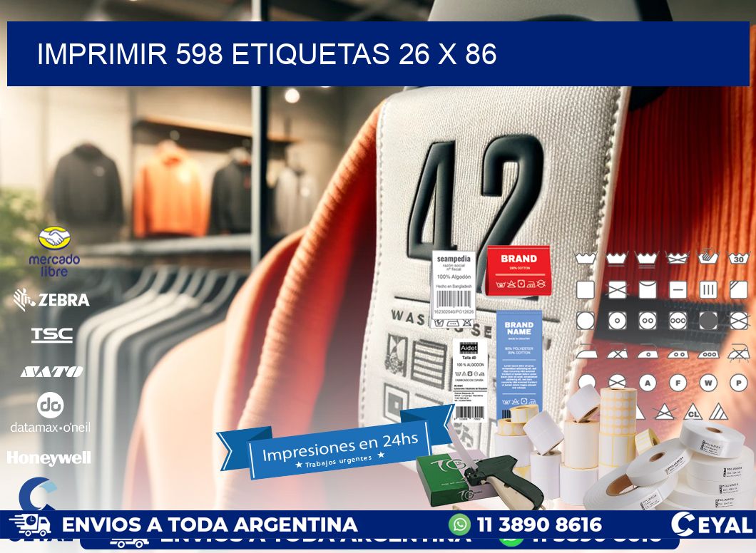 IMPRIMIR 598 ETIQUETAS 26 x 86