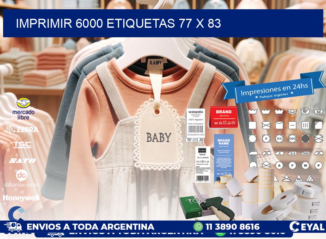IMPRIMIR 6000 ETIQUETAS 77 x 83