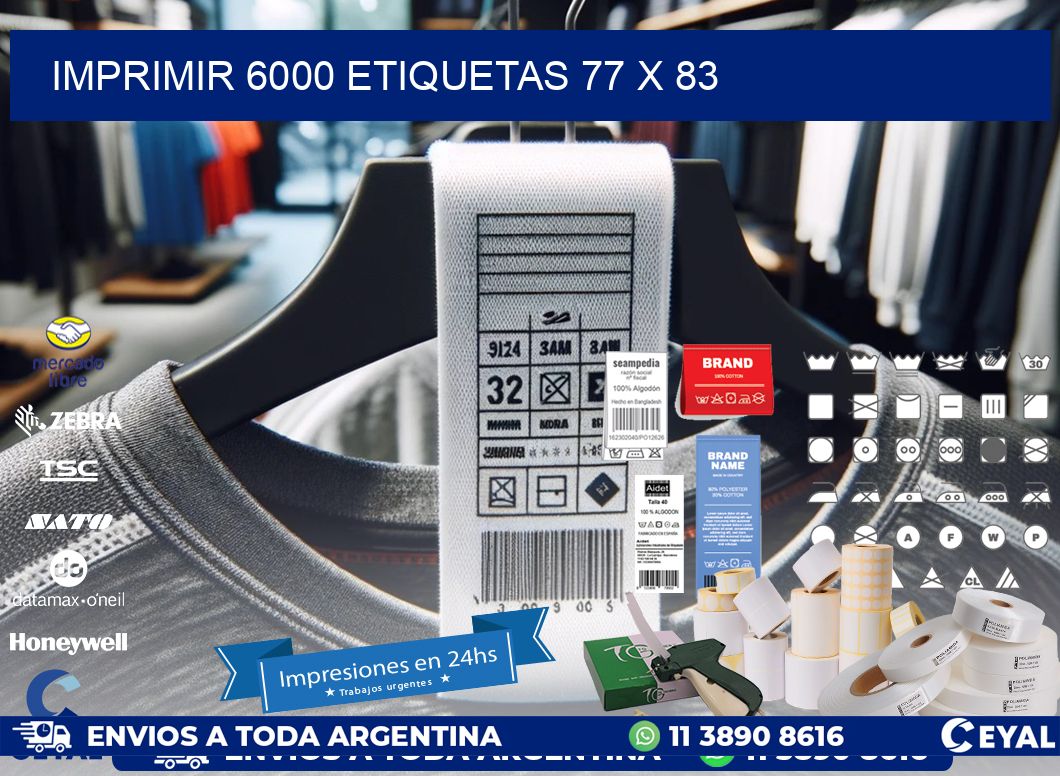 IMPRIMIR 6000 ETIQUETAS 77 x 83