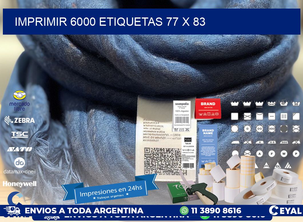 IMPRIMIR 6000 ETIQUETAS 77 x 83