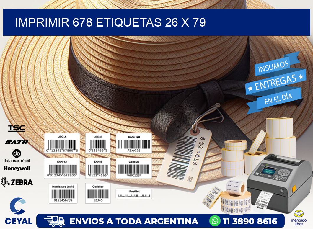 IMPRIMIR 678 ETIQUETAS 26 x 79