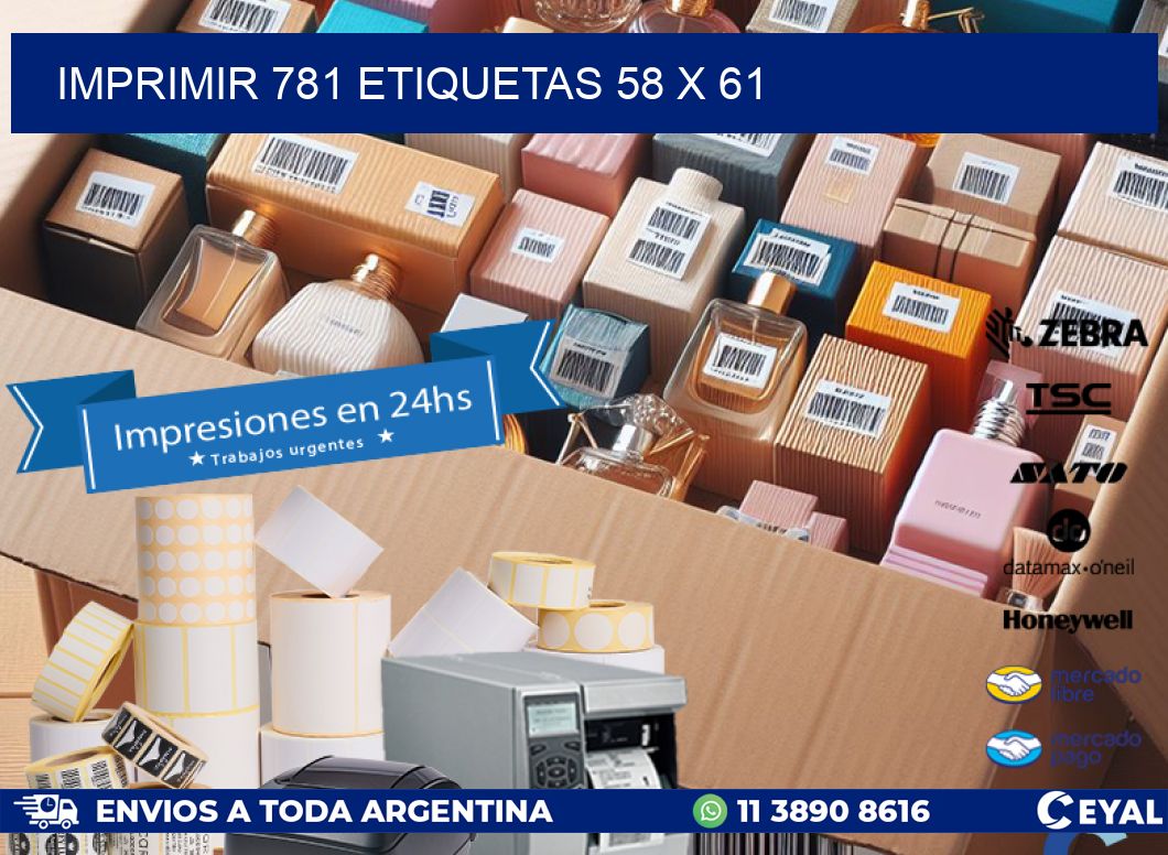 IMPRIMIR 781 ETIQUETAS 58 x 61
