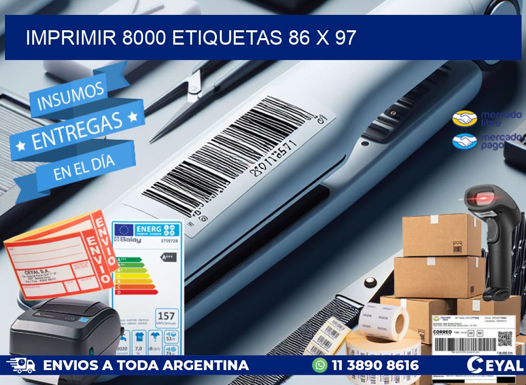 IMPRIMIR 8000 ETIQUETAS 86 x 97