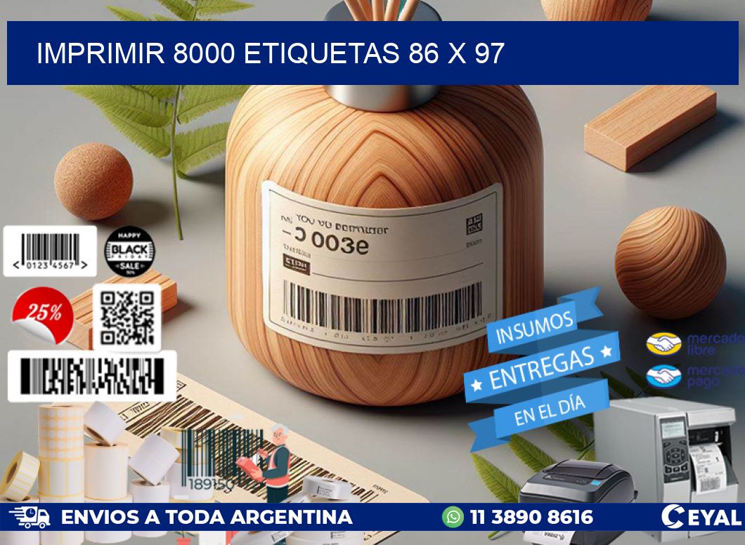 IMPRIMIR 8000 ETIQUETAS 86 x 97