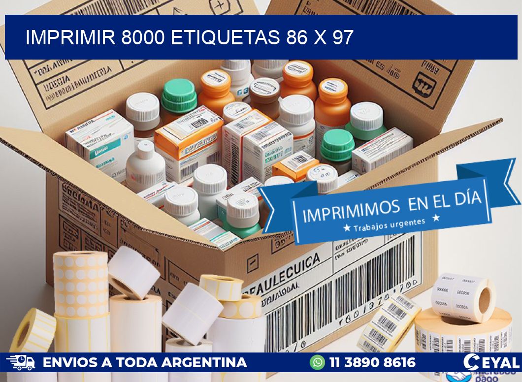 IMPRIMIR 8000 ETIQUETAS 86 x 97