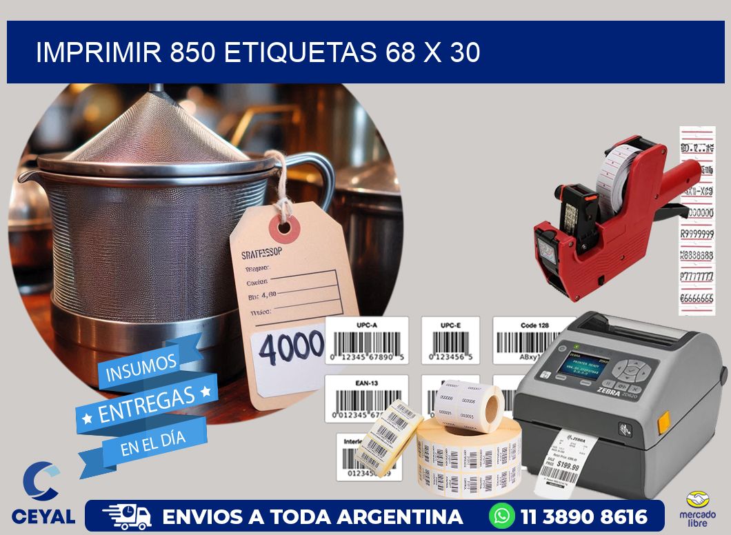 IMPRIMIR 850 ETIQUETAS 68 x 30