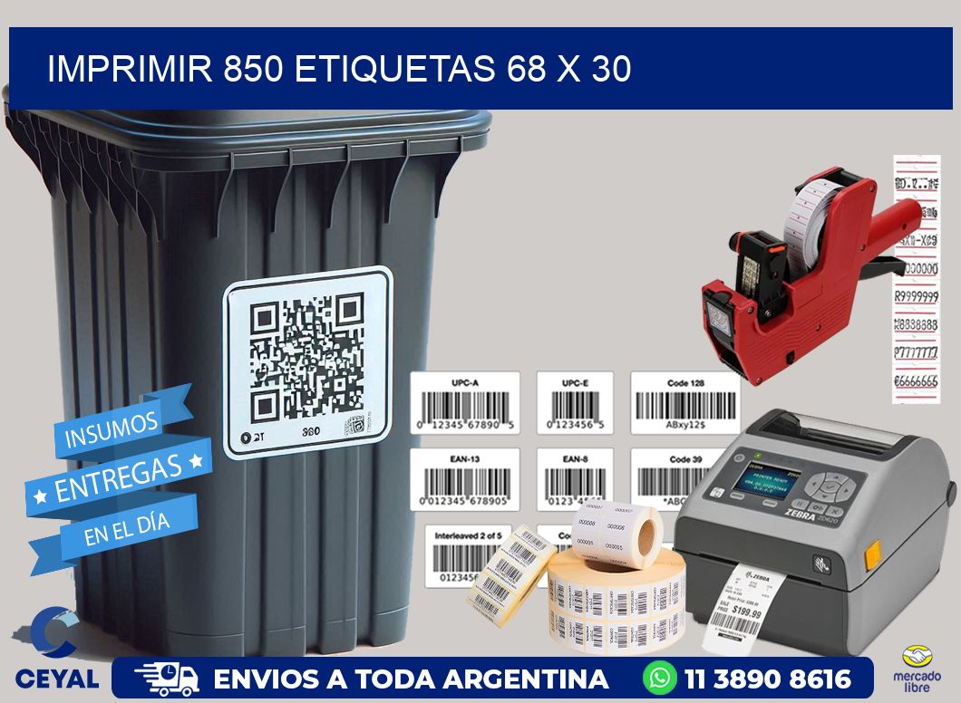 IMPRIMIR 850 ETIQUETAS 68 x 30