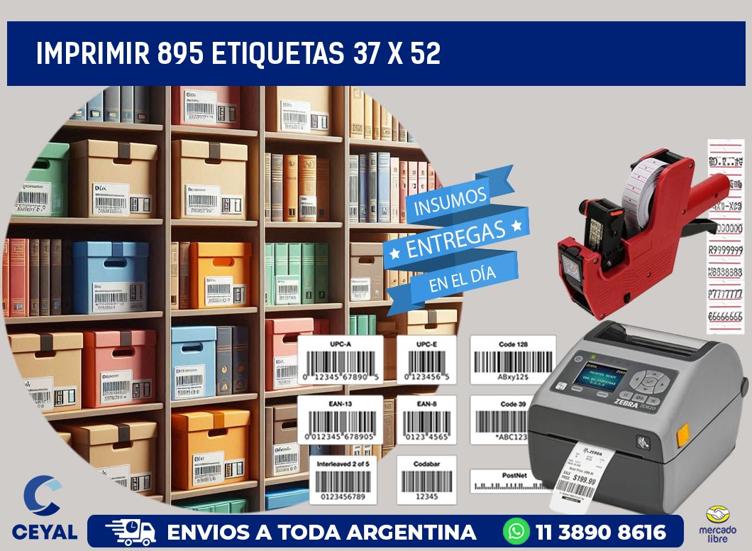 IMPRIMIR 895 ETIQUETAS 37 x 52