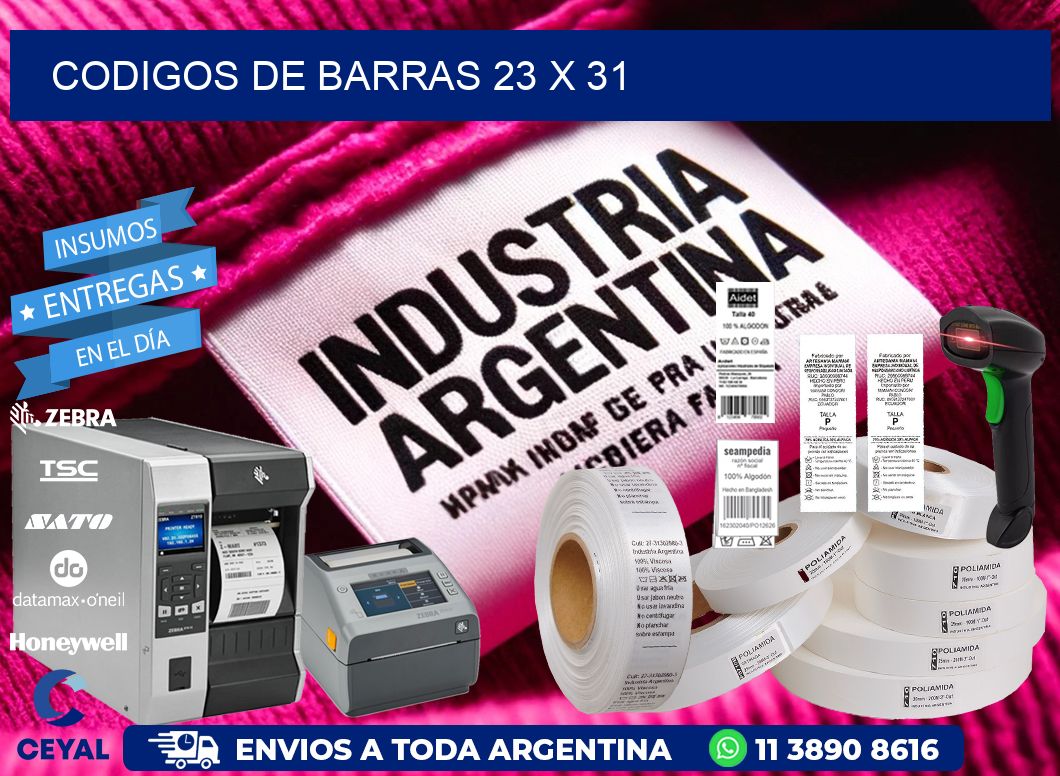 codigos de barras 23 x 31