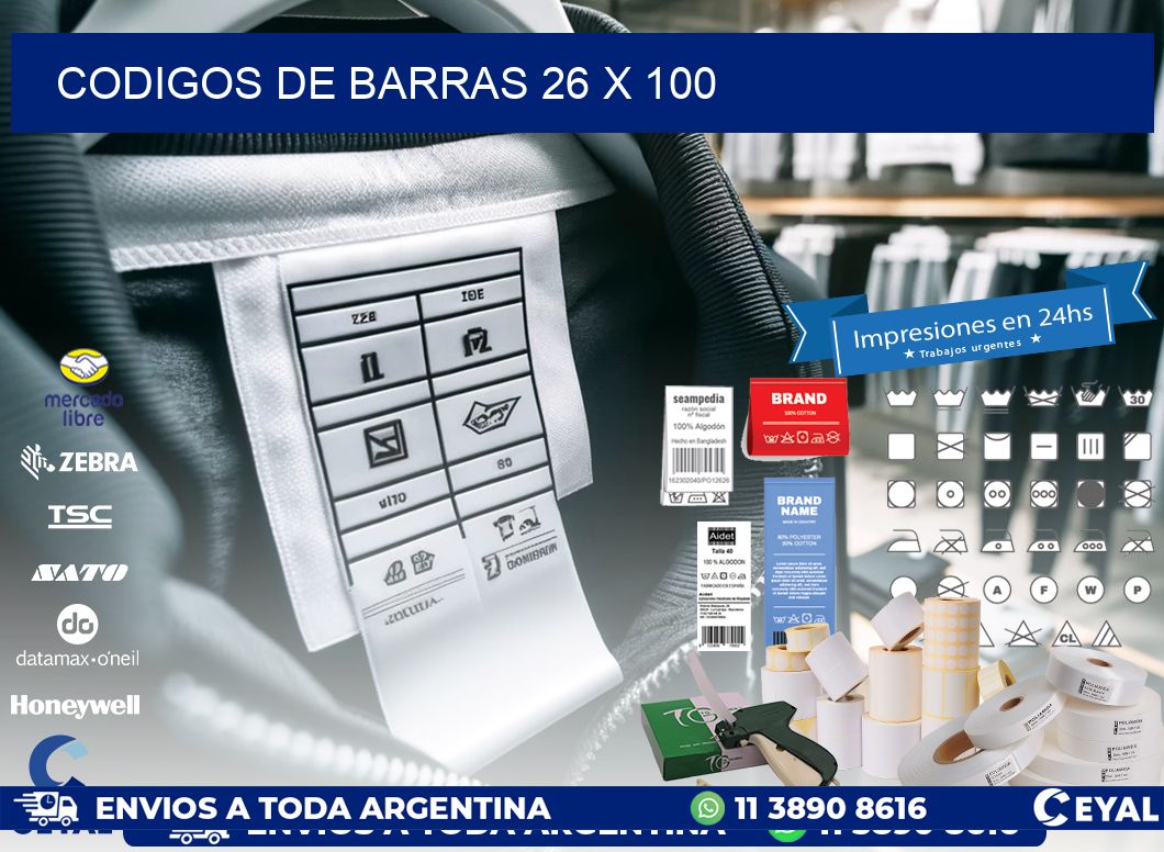 codigos de barras 26 x 100