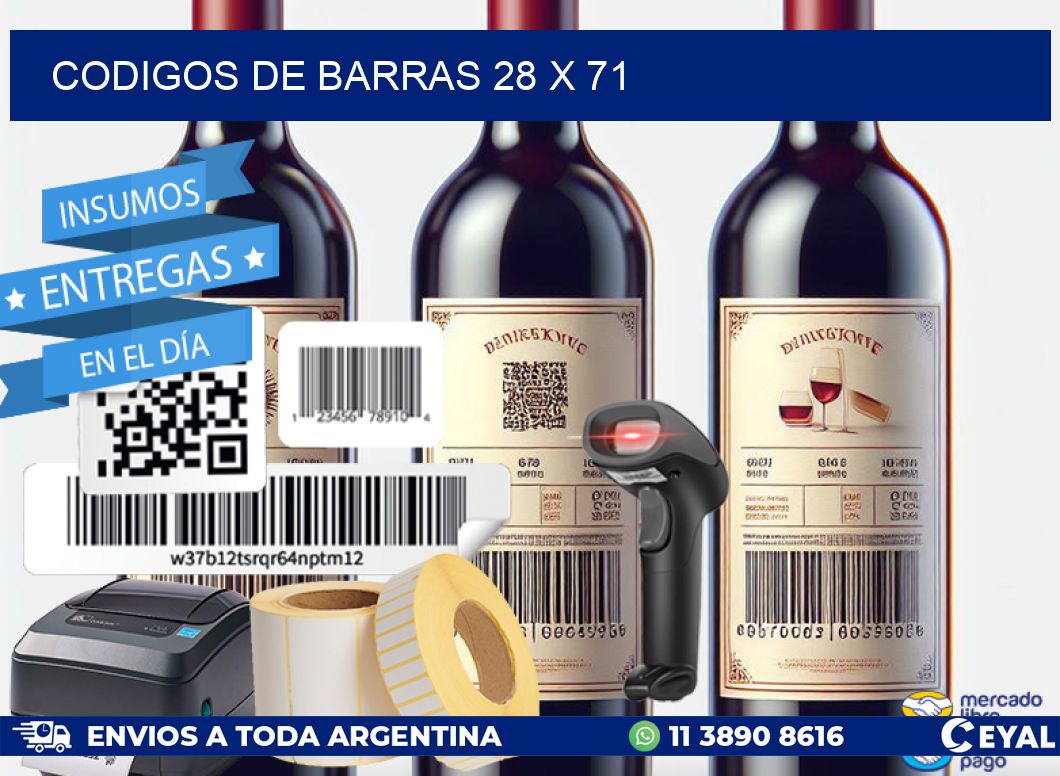 codigos de barras 28 x 71