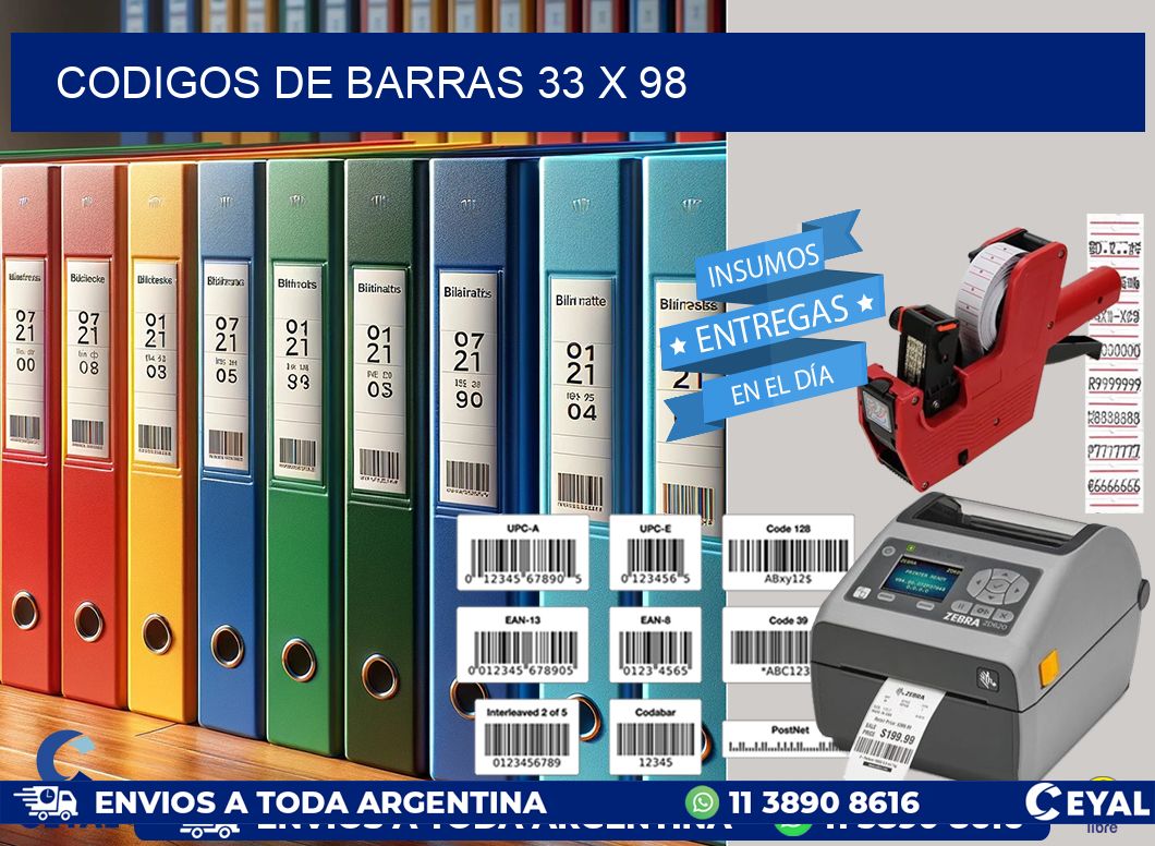 codigos de barras 33 x 98