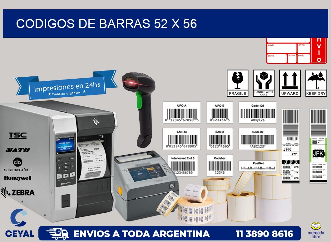 codigos de barras 52 x 56