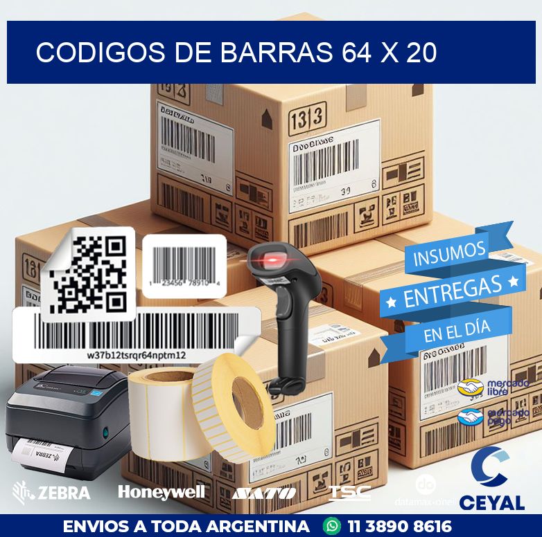 codigos de barras 64 x 20