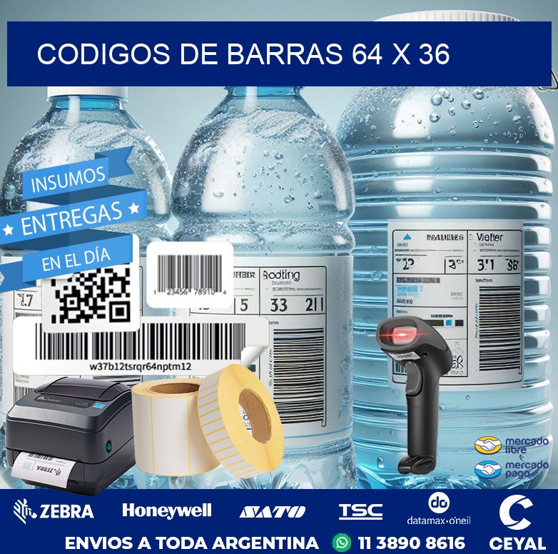 codigos de barras 64 x 36