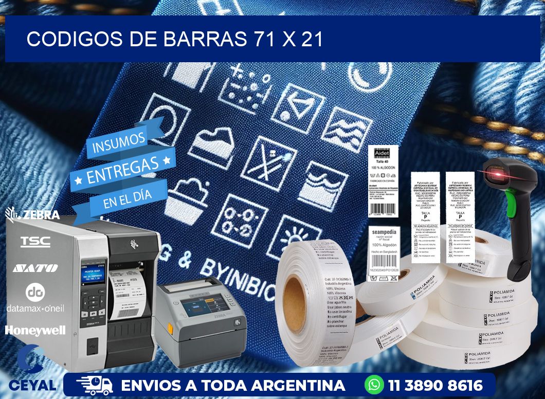 codigos de barras 71 x 21