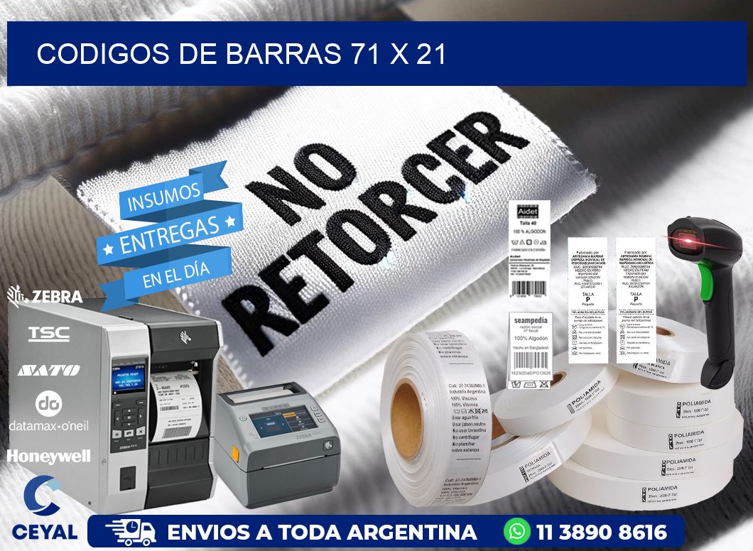 codigos de barras 71 x 21