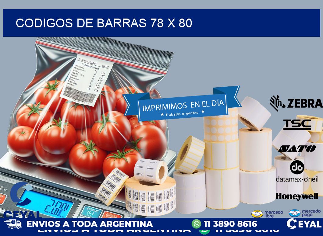codigos de barras 78 x 80