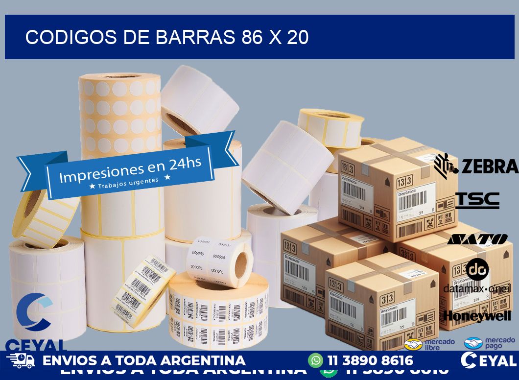 codigos de barras 86 x 20