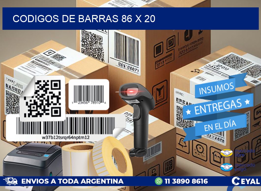 codigos de barras 86 x 20